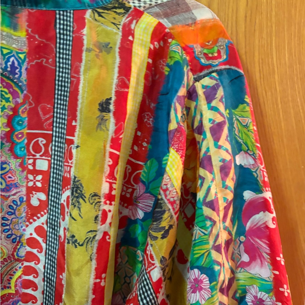 Johnny Was Friendship Anastasia Colorful Floral reversible Kimono Jacket M - Picture 9 of 13